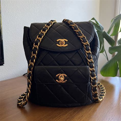 chanel clear backpack black|vintage Chanel backpack.